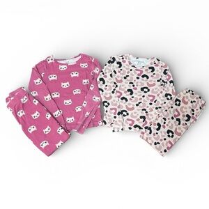 Children’s Place PJ Place Girls Pink Size 6 Pajama Bundle Cat & Leopard